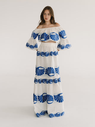 Blue Motif Top
