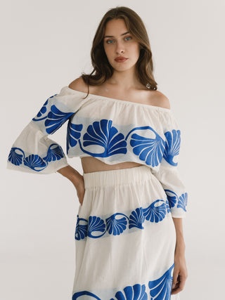 Blue Motif Top