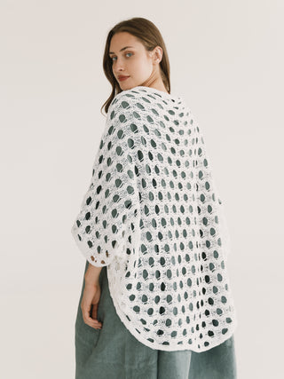 Open-Knit Cardigan | White