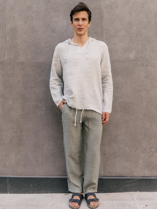 Linen Hooded Shirt