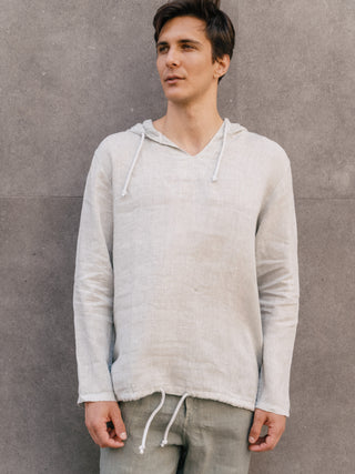 Linen Hooded Shirt