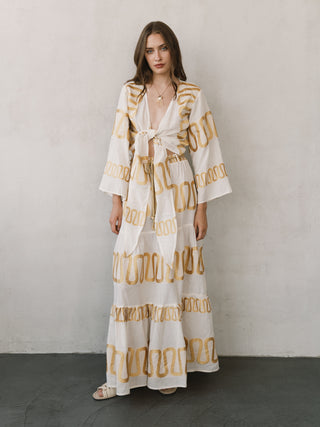 Golden Motif Maxi Skirt
