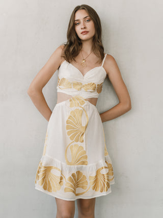 Golden Shell Mini Dress