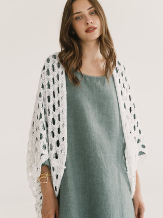 Open-Knit Cardigan | White