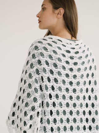 Open-Knit Cardigan | White